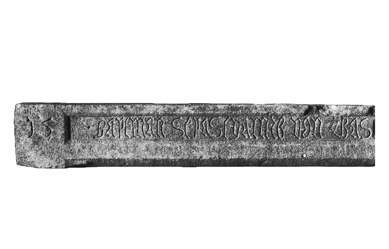 Abb. 12: Steinernes Sturzfragment aus dem Disentiser Klostermuseum (Poeschel 1959, Tafel XXXV).